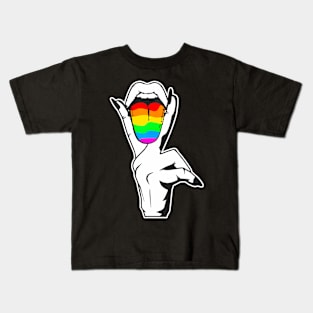 Gay Pride LGBT Lesbian Tongue Kids T-Shirt